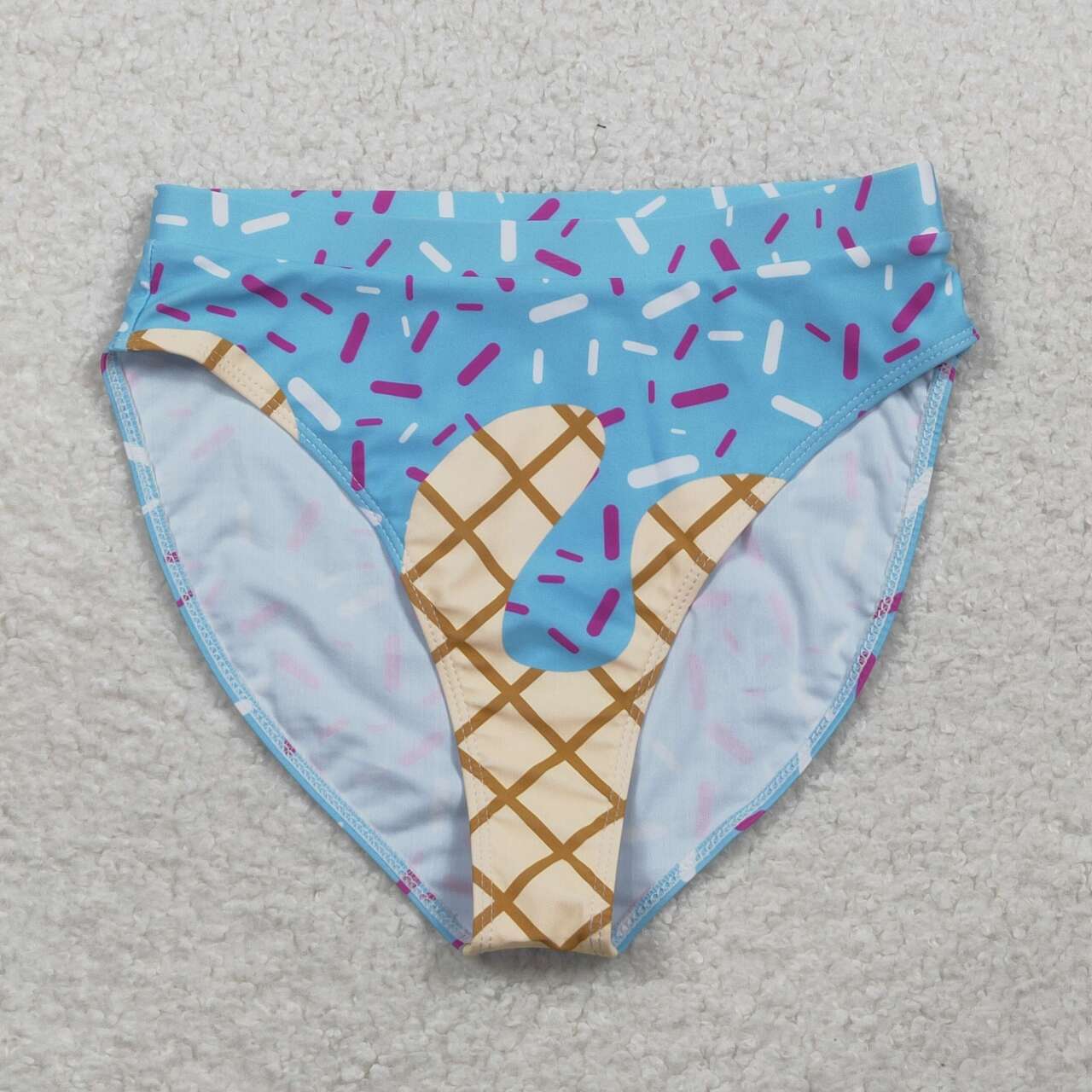 Adult women blue ice cream swim shorts
