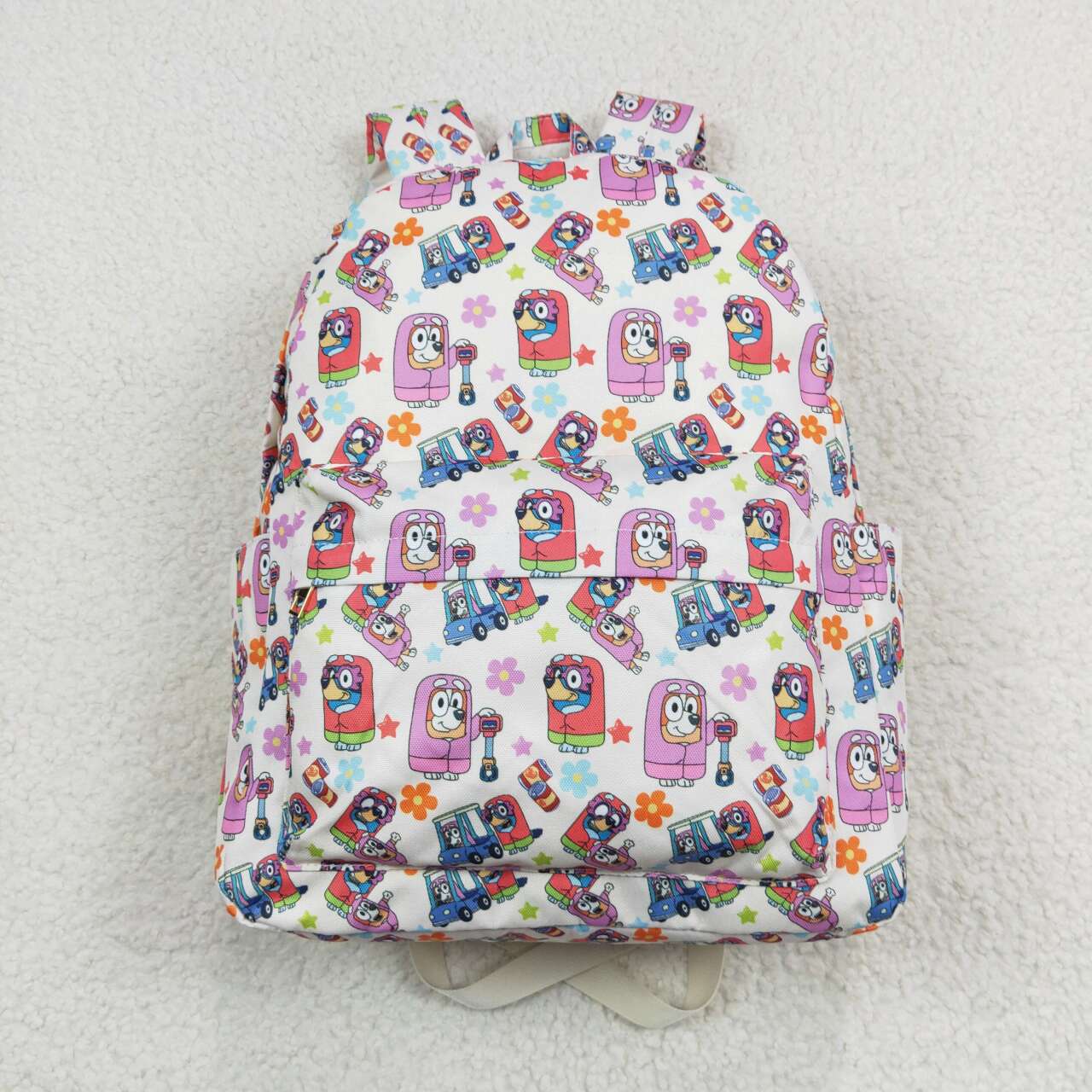 girls flower blue cartoon dog backpack