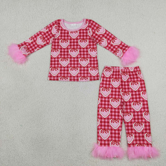 Valentines heart print  girls long sleeve outfit