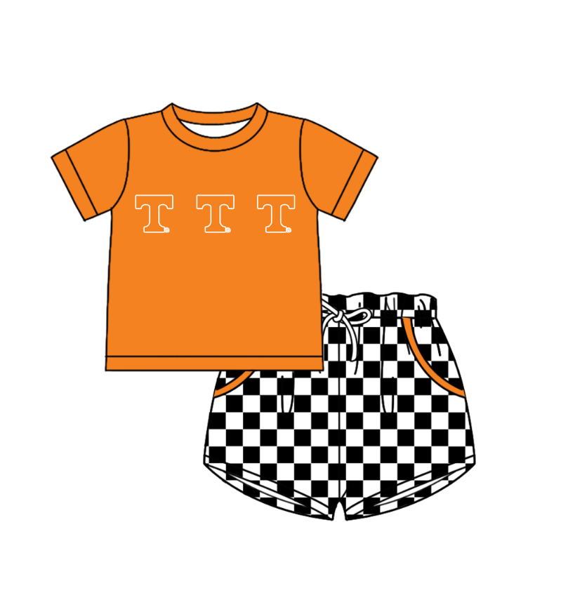 Custom team top matching shorts boy summer outfit