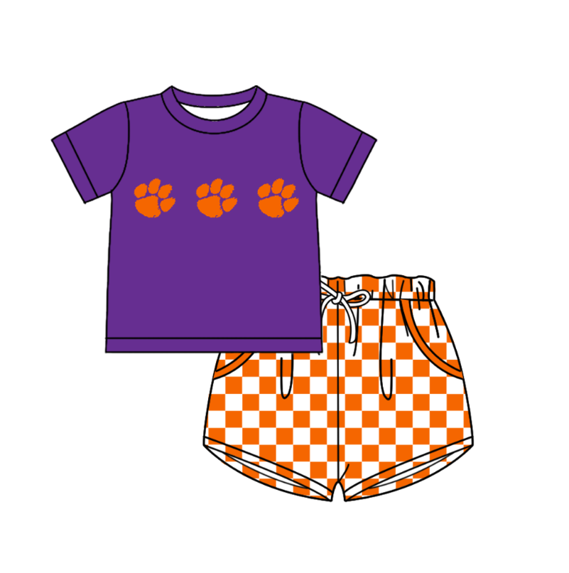 Custom team top matching shorts boy summer outfit