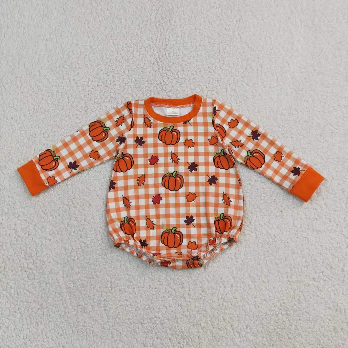 Fall pumpkin boys long sleeve pajama set outfit