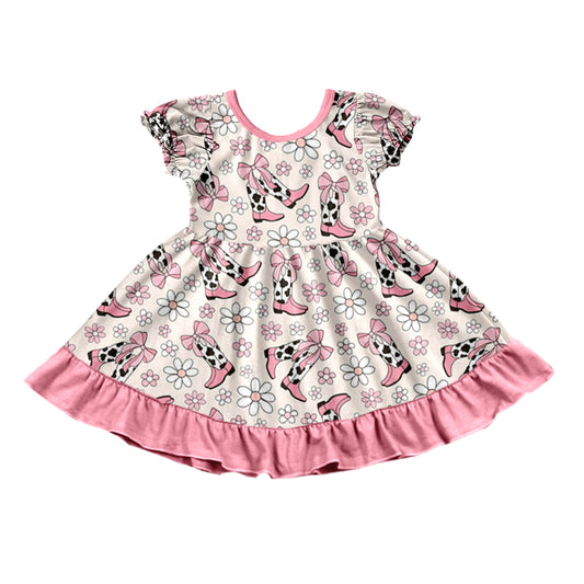 cowgirl western boots print dress