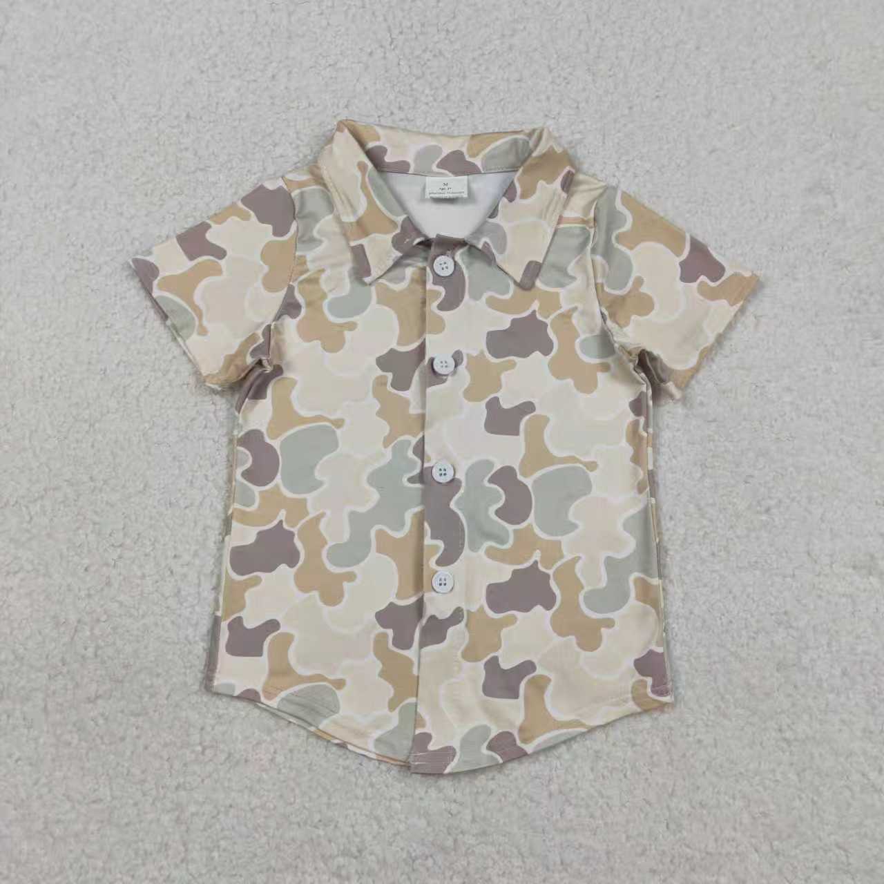 Mallard duck baby boy button shirt