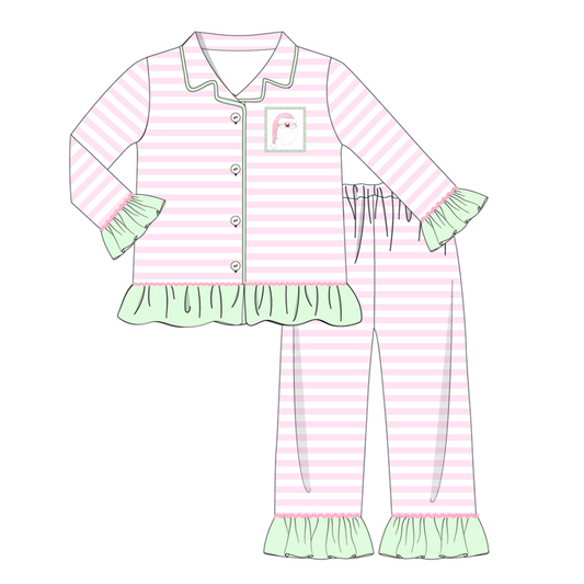 baby girls christmas santa claus pajama set