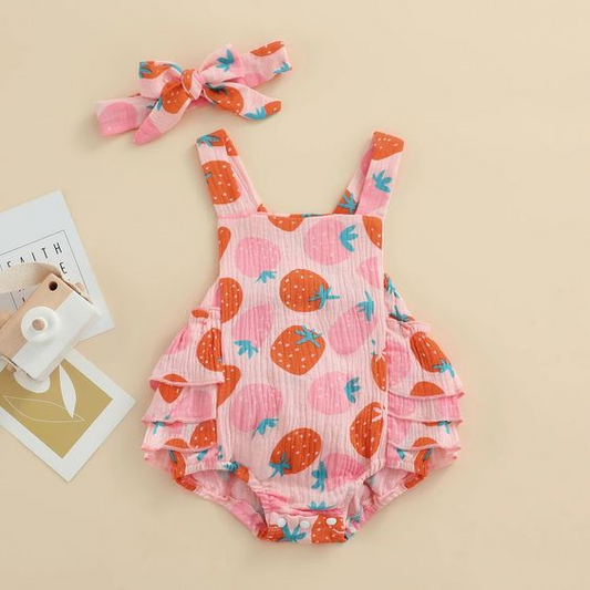 toddle girls one piece strawbeery  romper