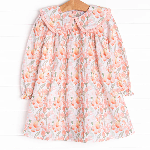 infant baby girls pink floral dress
