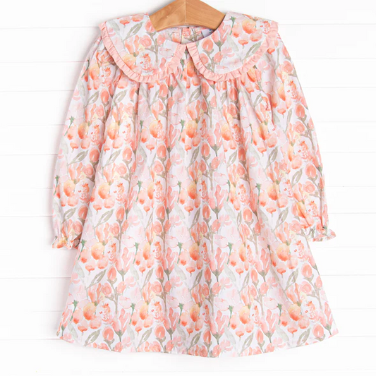 infant baby girls pink floral dress
