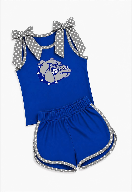 Custom team sleeveless top matching shorts girls summer outfit