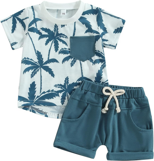 baby boy summer beach short set