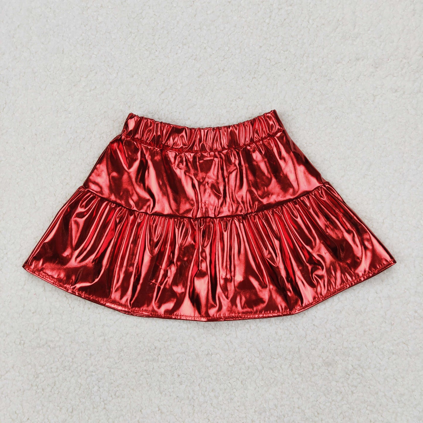 toddle girls red p-leather summer skirt