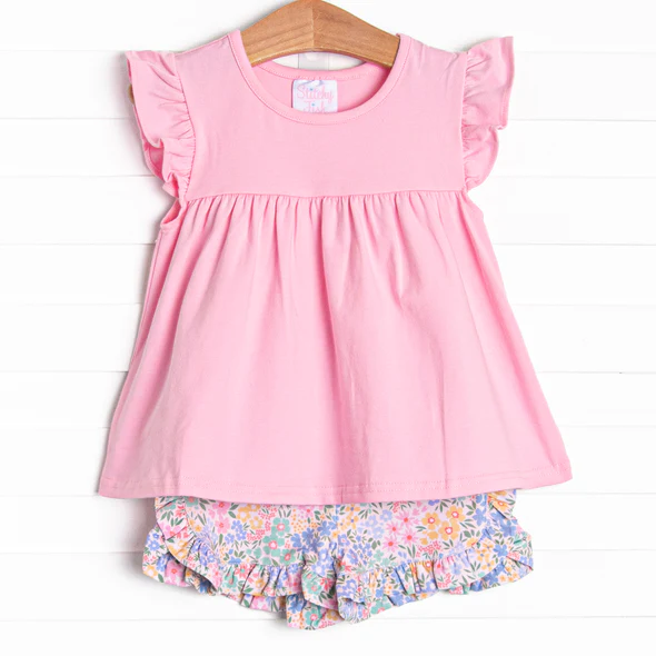 Floral design wholesale summer short set