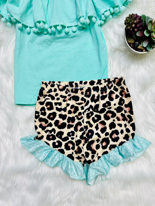 baby girls wholesale boutique cheetah clothing set