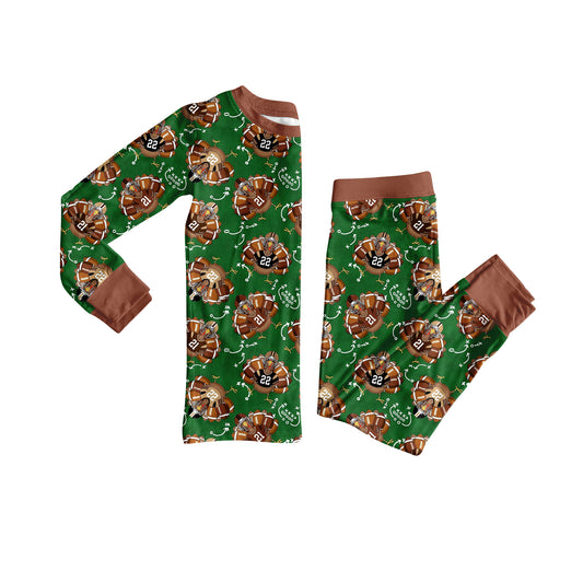 Thanksgiving turkey boy long sleeve pajama set