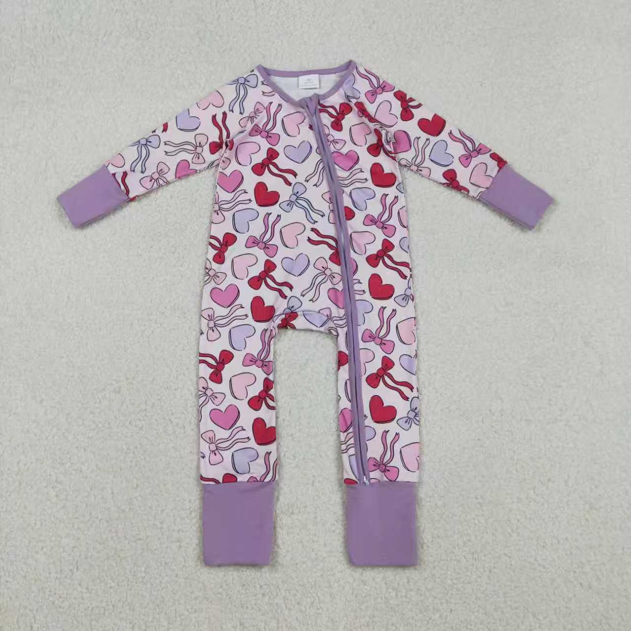 Toddle baby Valentines heart long sleeve romper
