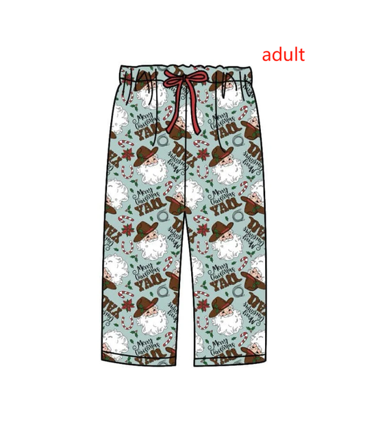 Adult man Christmas howdy milk silk long pants