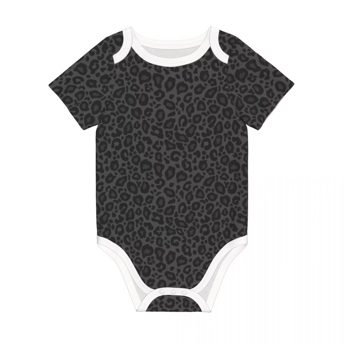 Baby girl black leopard boutique romper