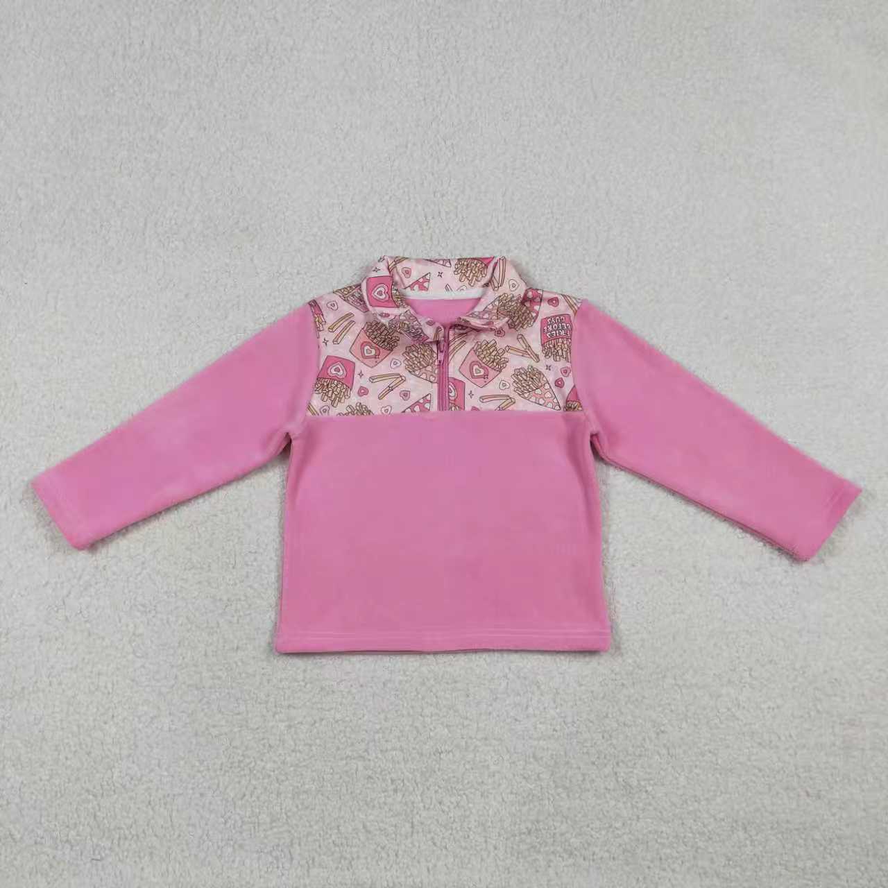 Girl long sleeve pink bow t-shirt top