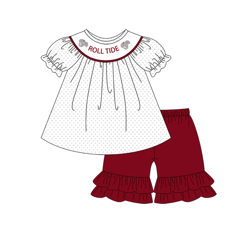 toddle kids girls short sleeve team outfit