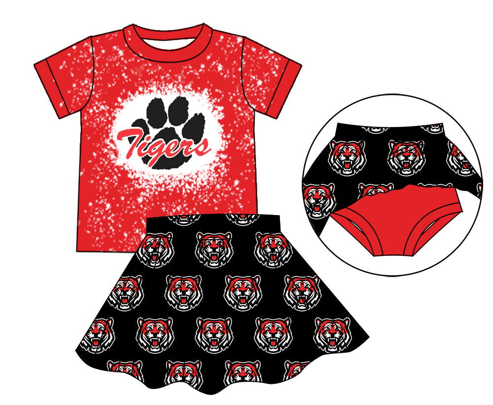 baby girls tiger colleague team cheer skirt outfit