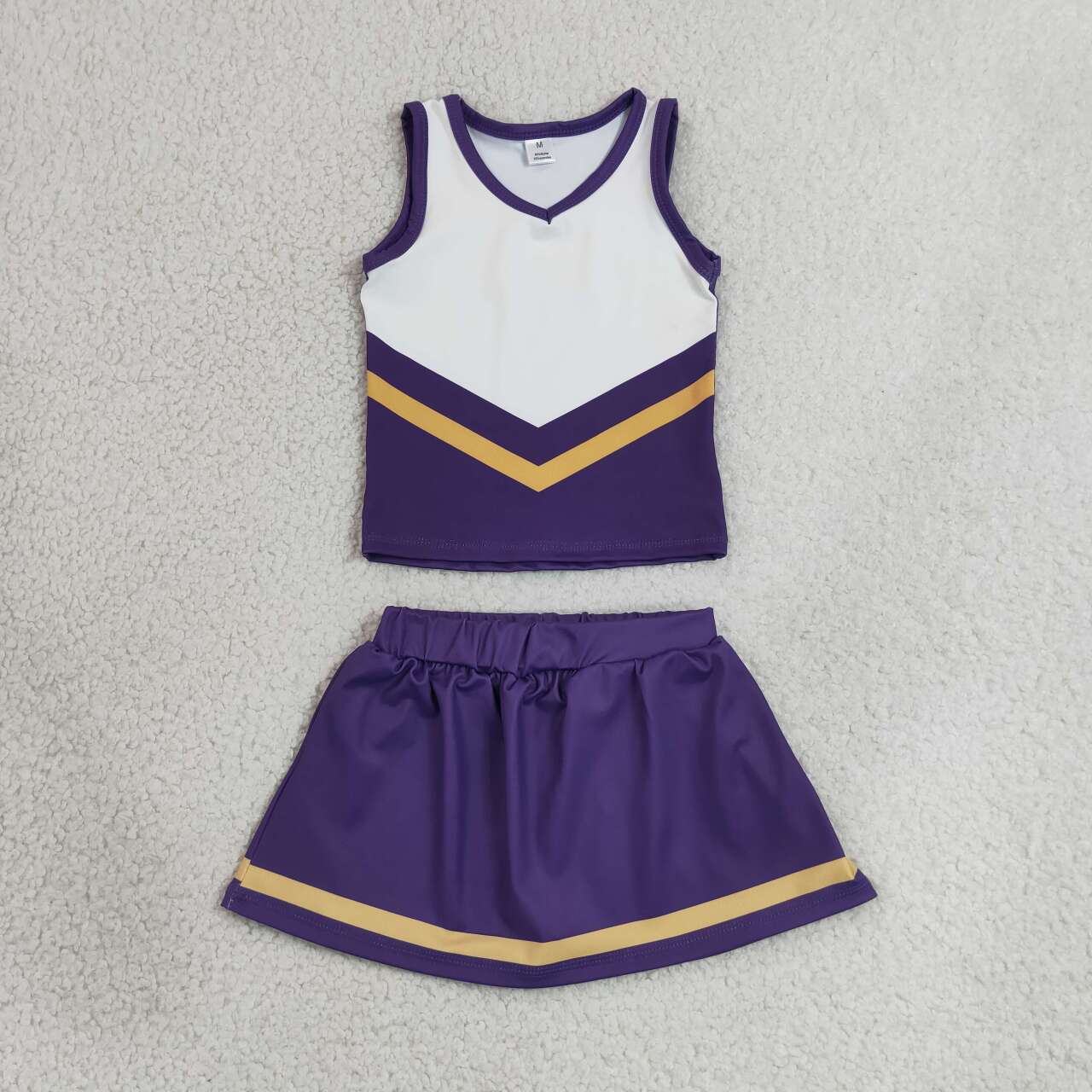 Purple gold top matching skorts girls summer yoga outfit
