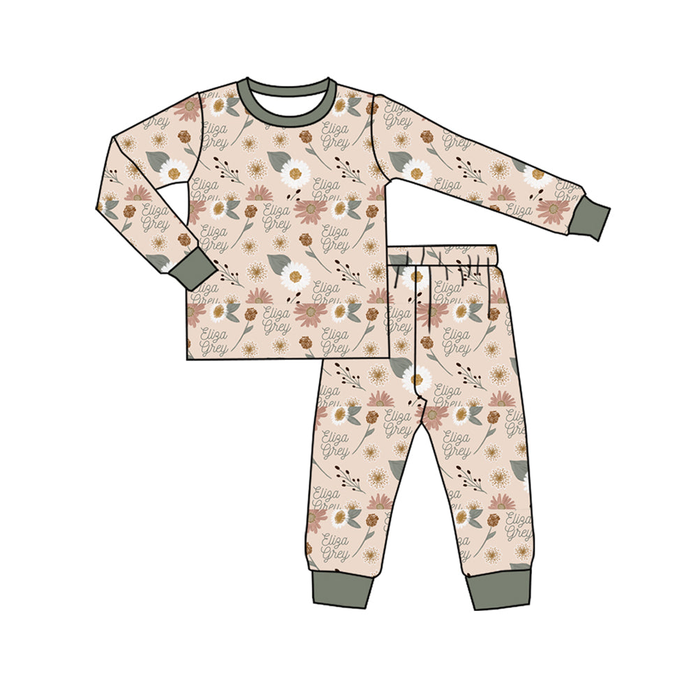 infant baby long sleeve floral print outfit