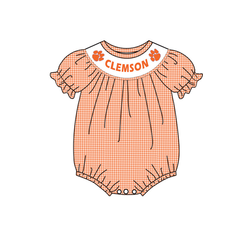 baby girls orang team romper