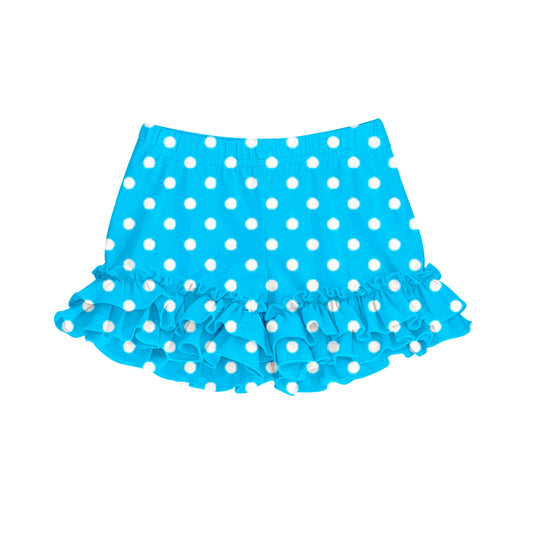 toddle baby girl blue dots ruffle cotton shorts