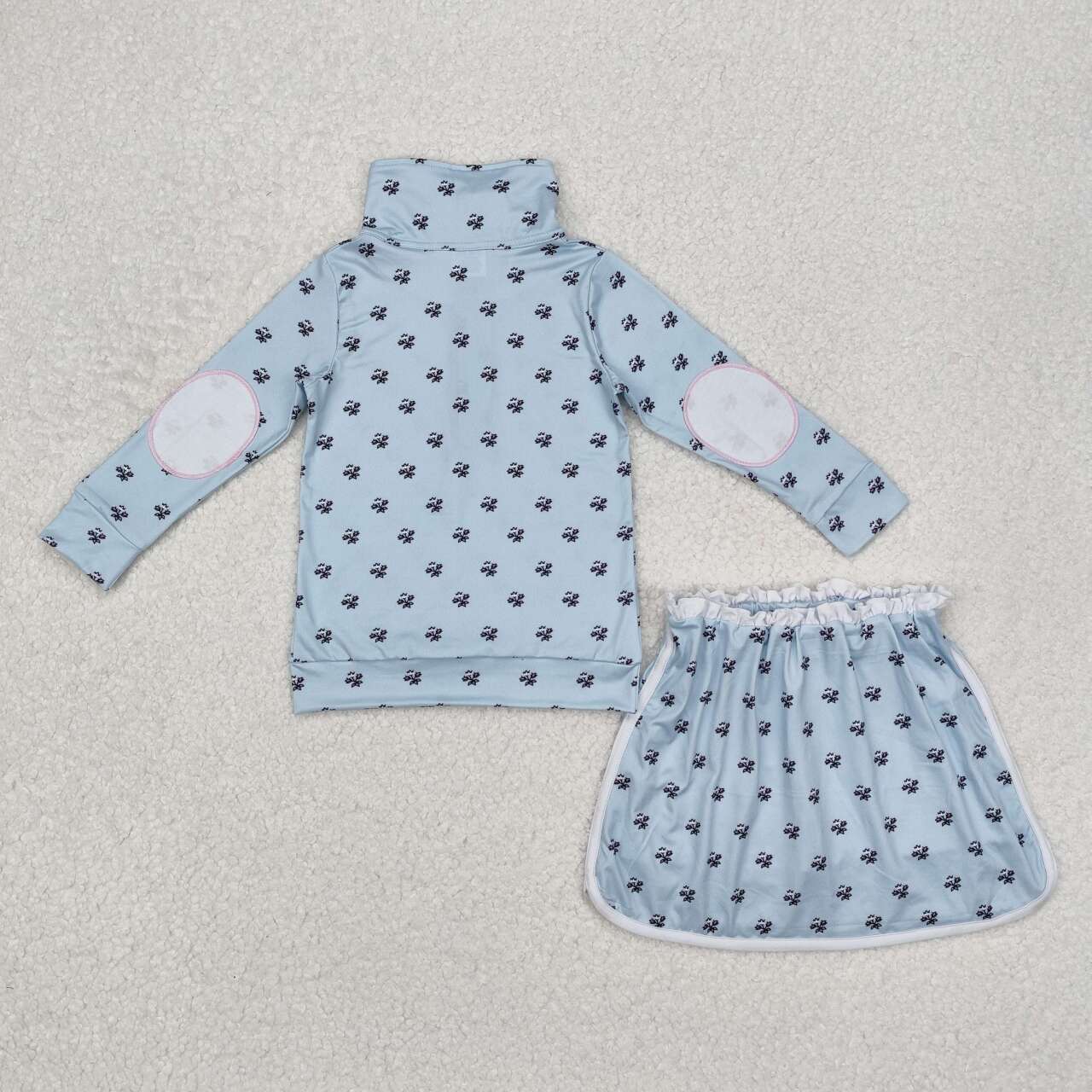 Toddle baby girls blue floral top matching shorts outfit