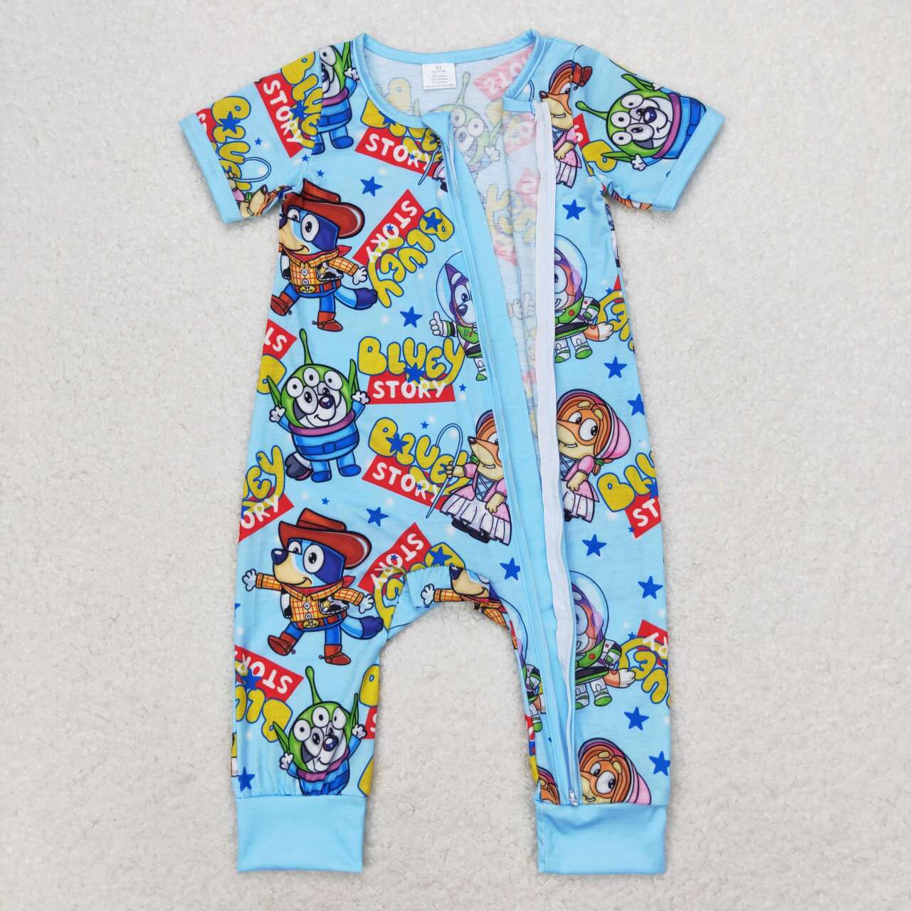 sister brother blue cartoon dog macthing clothing set