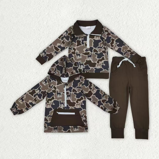 Camo deer pullover matching leggings design boy long sleeve outfit