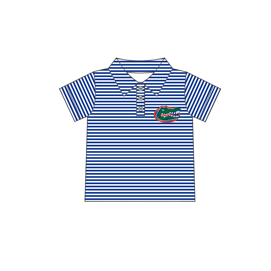 Custom design kids baby boy crocodile polo shirt