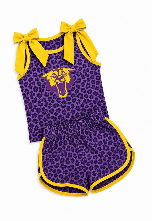 Custom team sleeveless top matching shorts girls summer outfit