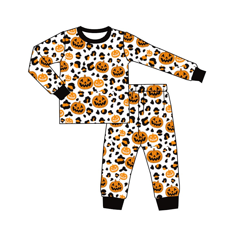 wholesale baby kids halloween pumpkin cheetah clothes
