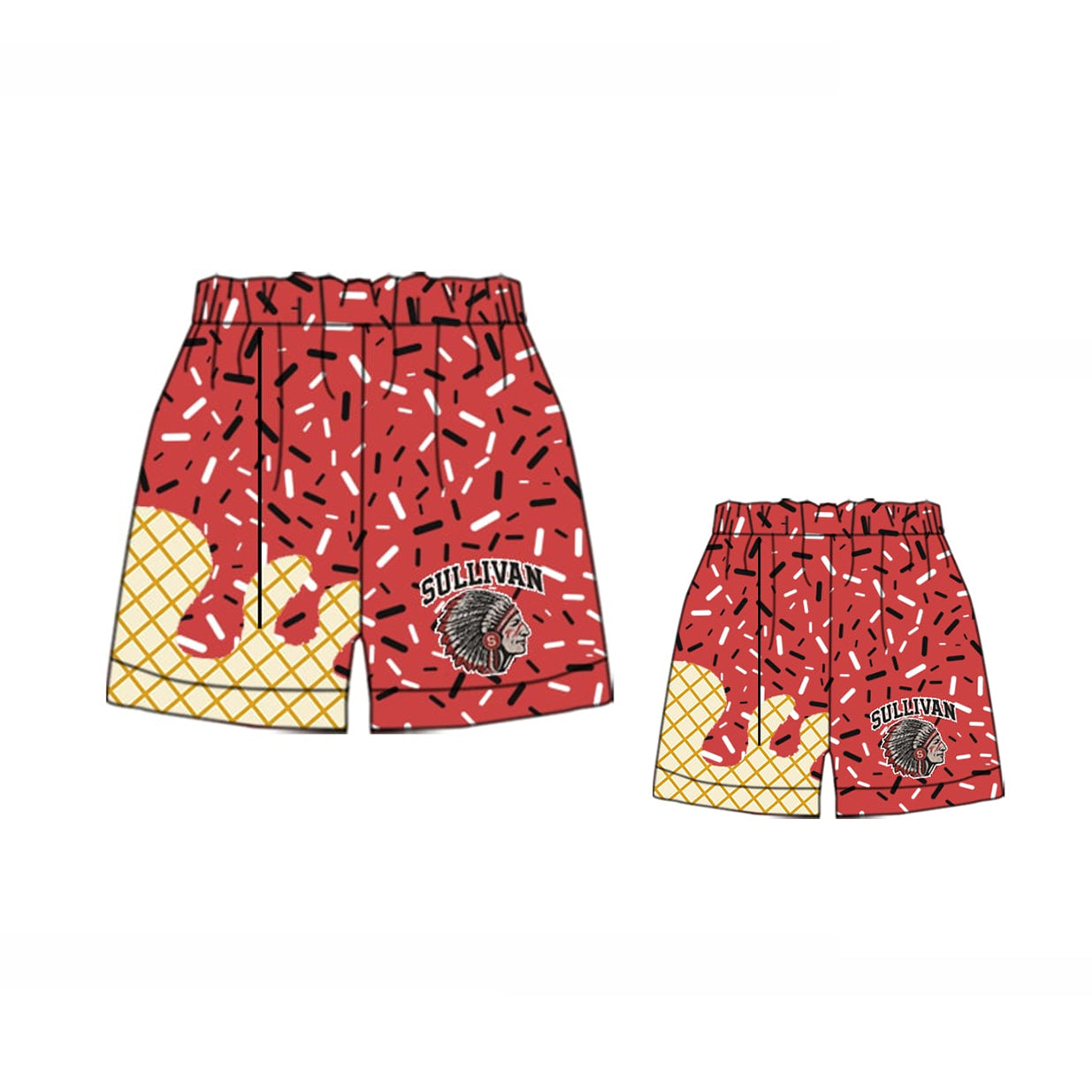 Adult kids family design custom team summer shorts