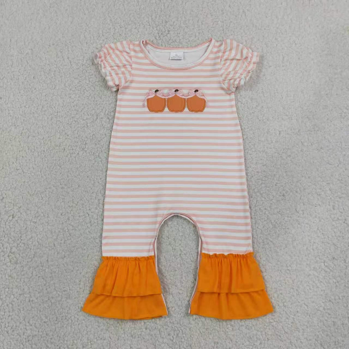 Embroidery pumpkins long sleeve top matching pants sister brother matching outfit