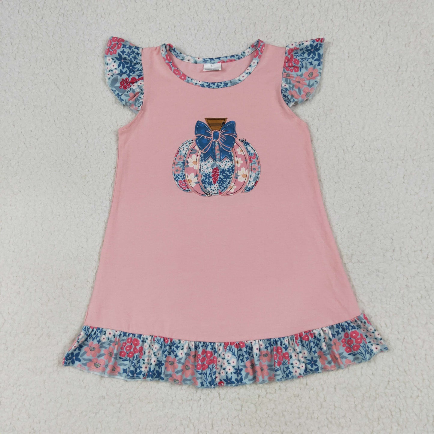 Toddle girls embroidery floral pumpkin outfit