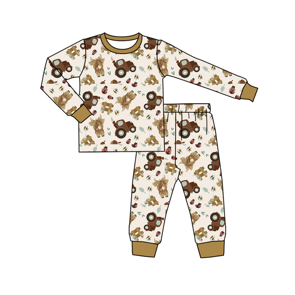 infant baby long sleeve highland cow outfit