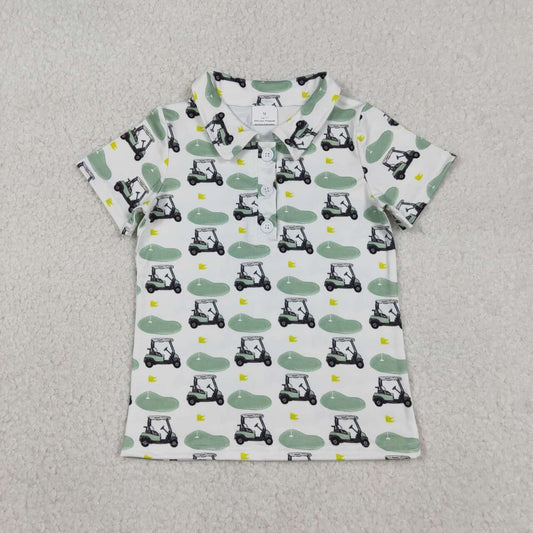 Golf design boy short sleeve polo shirt