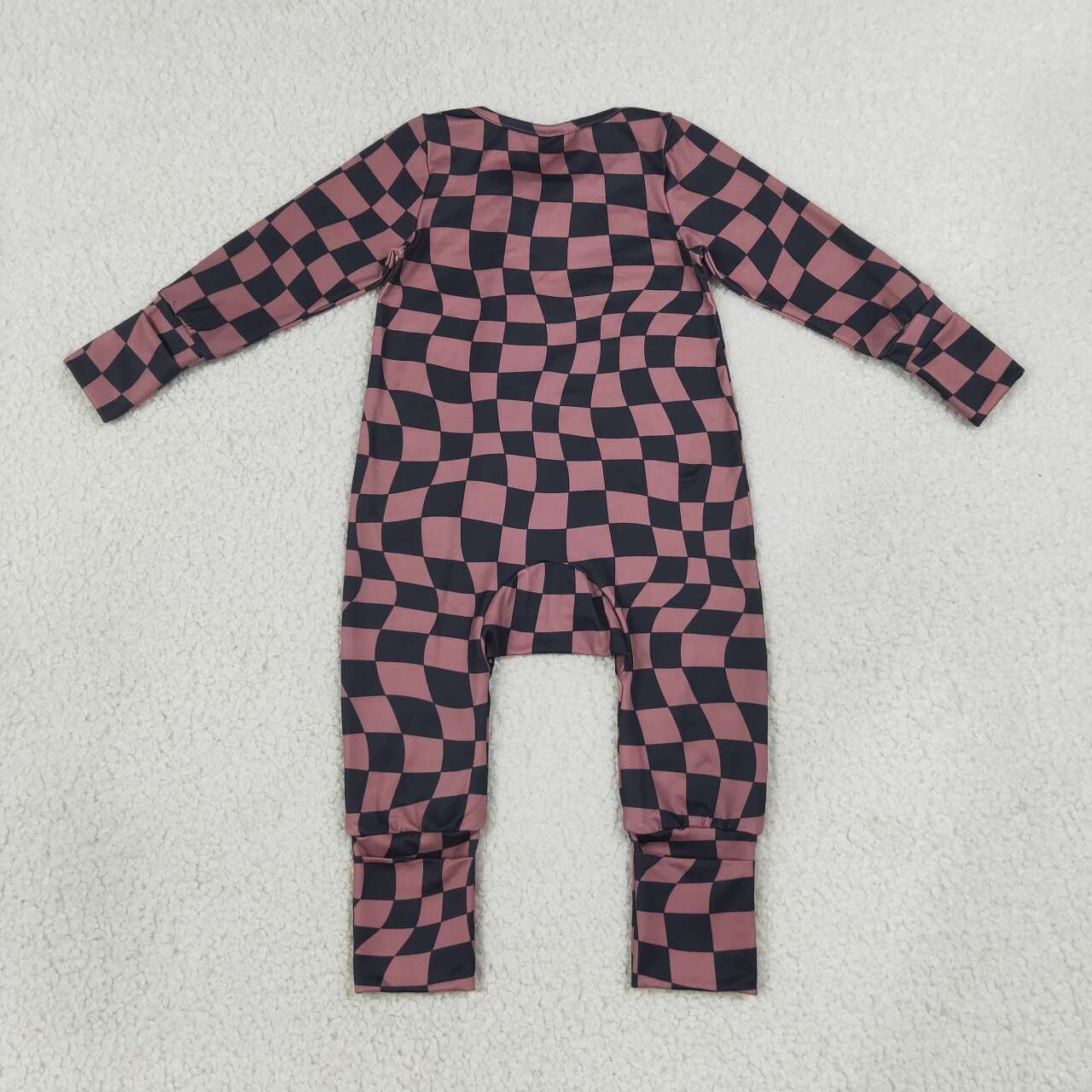 Toddle baby boy long sleeve plaid print romper