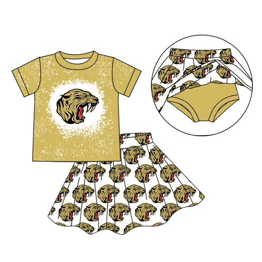 baby girls cheer skirt 2pcs outfit