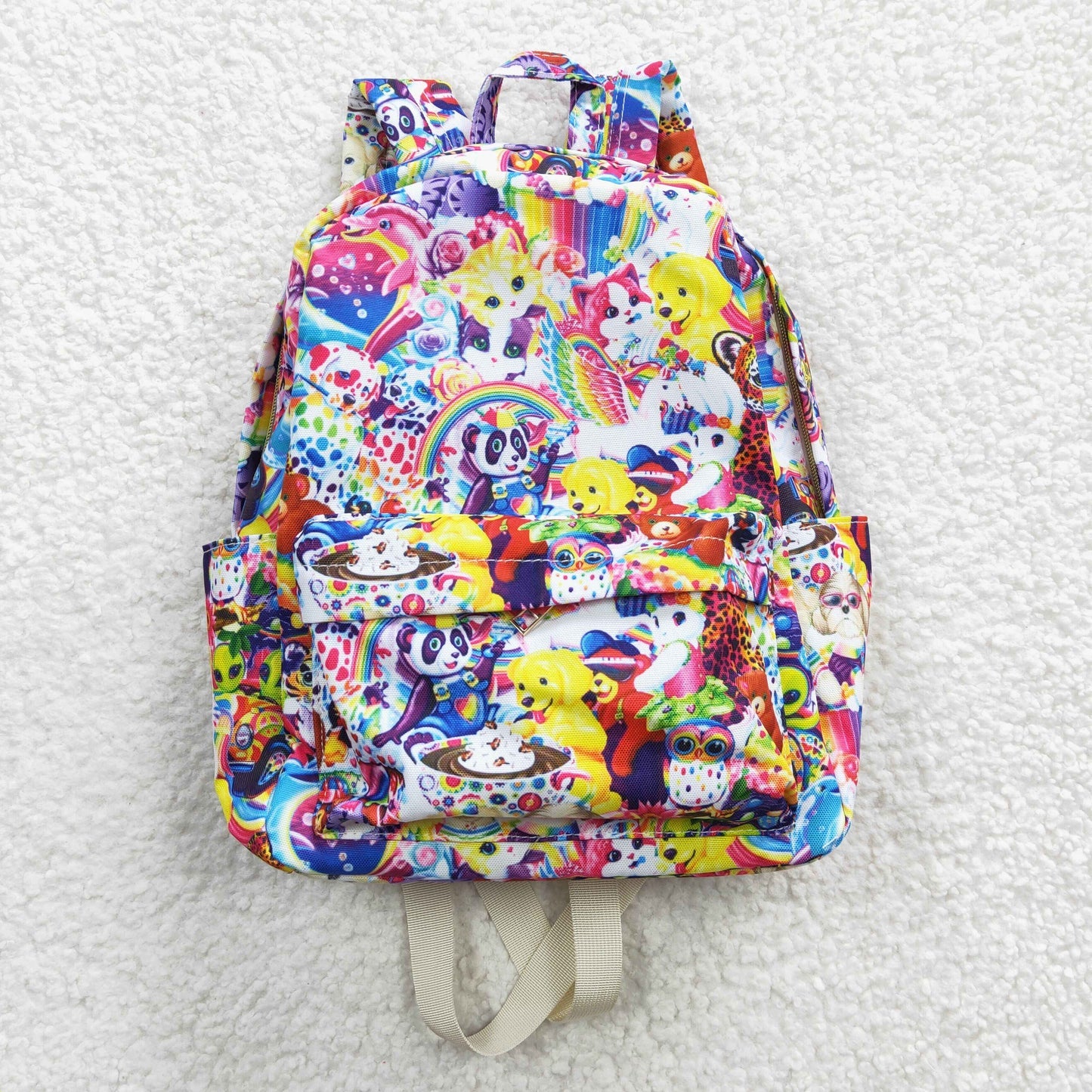 kids wholesale purple  cartoon backpack matching lunch bag