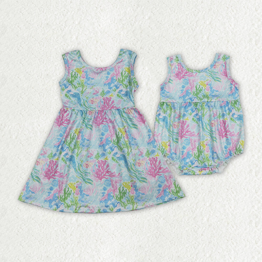 Sea weed beast sister girls summer yoga dress