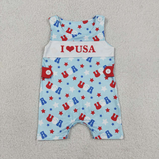 I love USA toddle boy summer romper