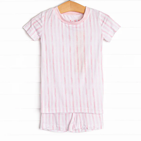 pink stripes wholesale summer boutique set