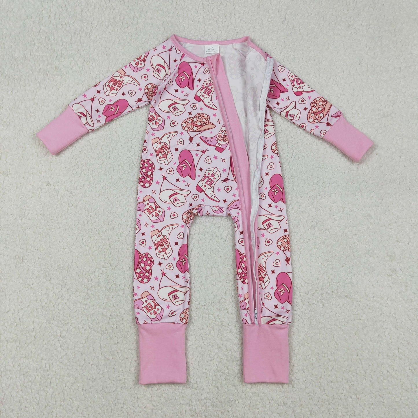 Western cowboy design kids long sleeve pajama set