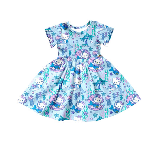 Baby girl short sleeve cartoon dress