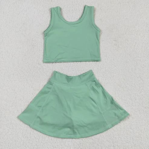 Baby girls royal active wear athletic summer yoga skirt outfit