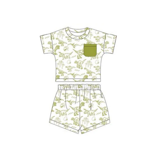 toddle boy short sleeve dinosaur outfit