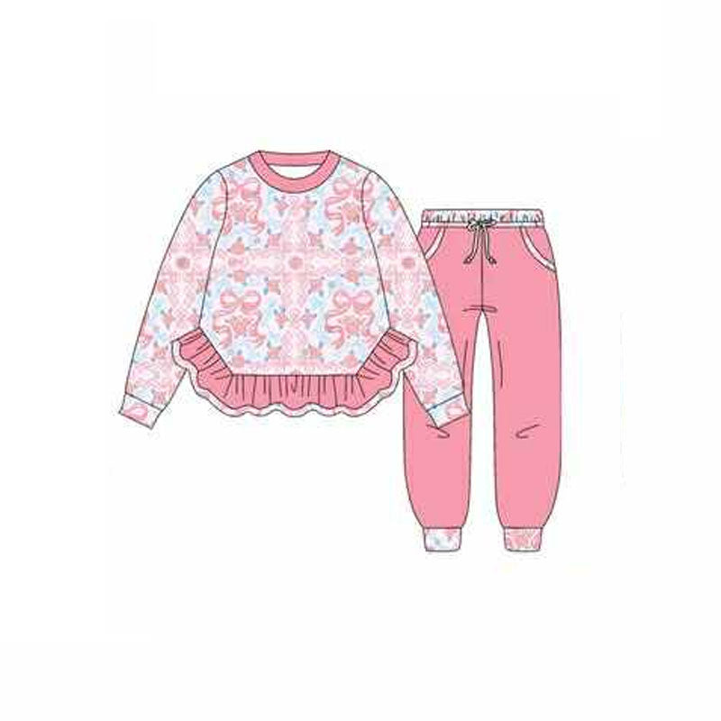 Toddle kids floral top matching pants outfit wholesale baby clothes